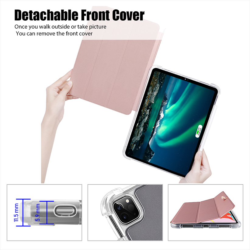 2024 New iPad Air 13 M2  Case with Pencil Holder- Smart Stand Protective Heavy Duty Rugged Armor Cover with Auto Wake/Sleep